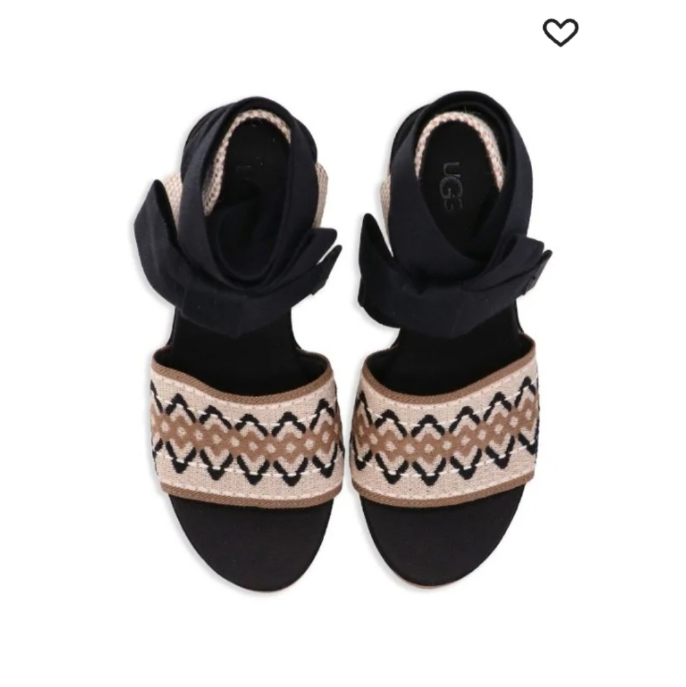 UGG ABBOT ANKLE WRAP PLATFORM WEDGE SANDALS WOMEN'S $150 - Picture 3 of 11